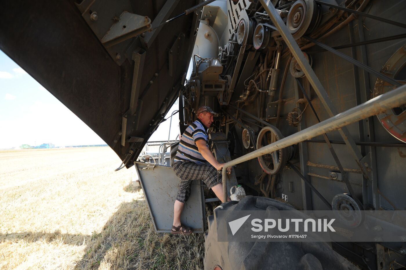 Harvesting crops in Rostov Region