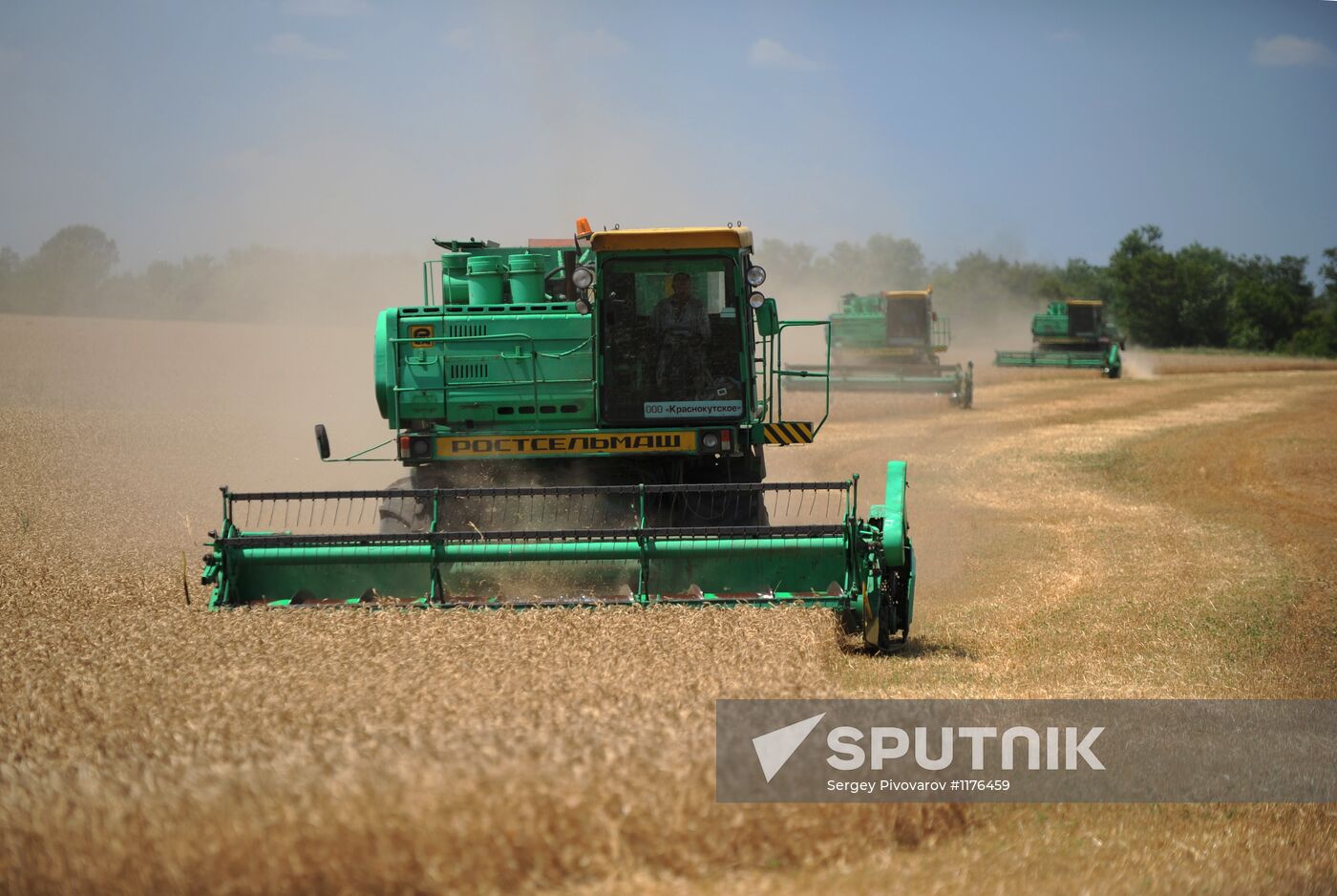Harvesting crops in Rostov Region