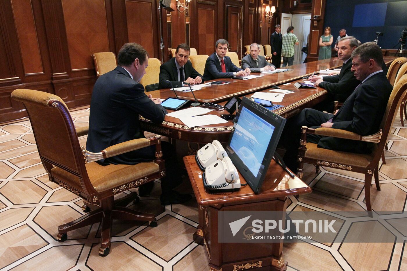 Dmitry Medvedev chairs meeting in Gorki residence outside Moscow