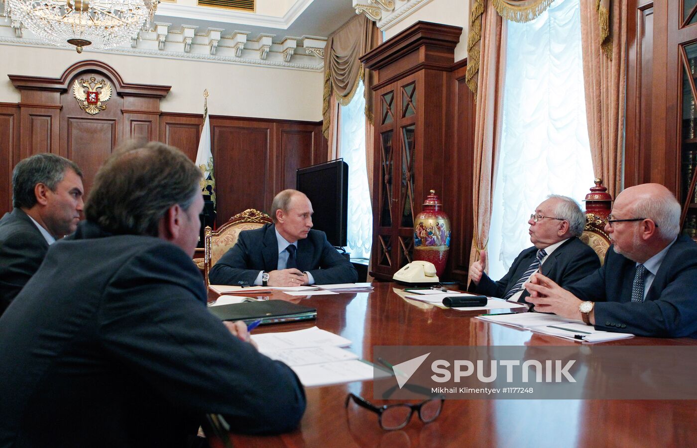 Vladimir Putin meets with M. Fedotov, V. Lukin and B. Titov
