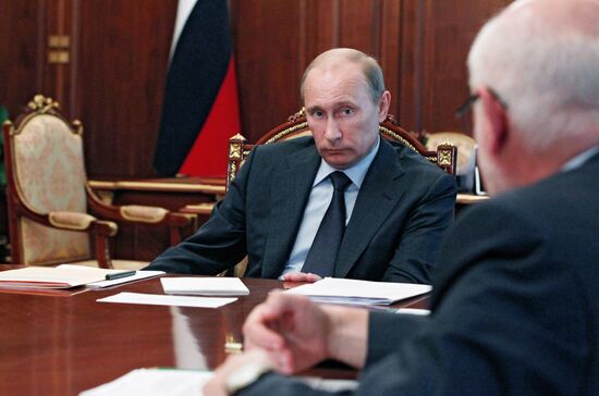 Vladimir Putin meets with M. Fedotov, V. Lukin and B. Titov