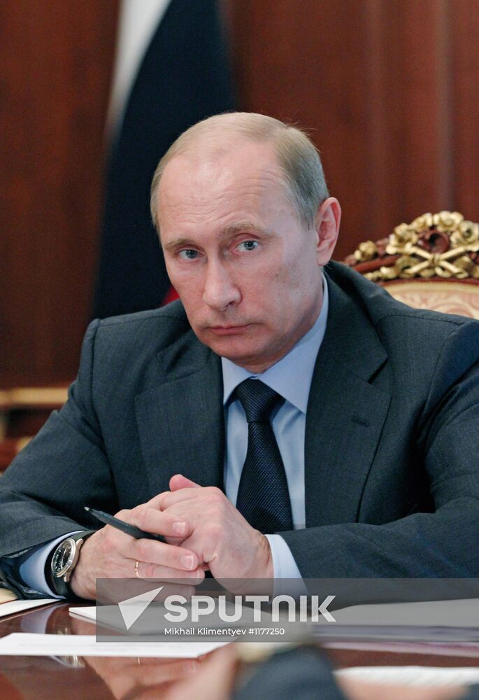 Vladimir Putin meets with M. Fedotov, V. Lukin and B. Titov