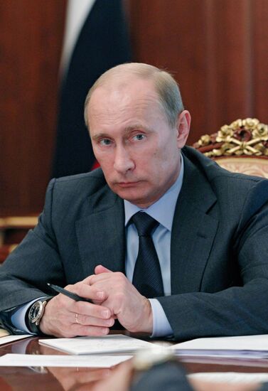 Vladimir Putin meets with M. Fedotov, V. Lukin and B. Titov