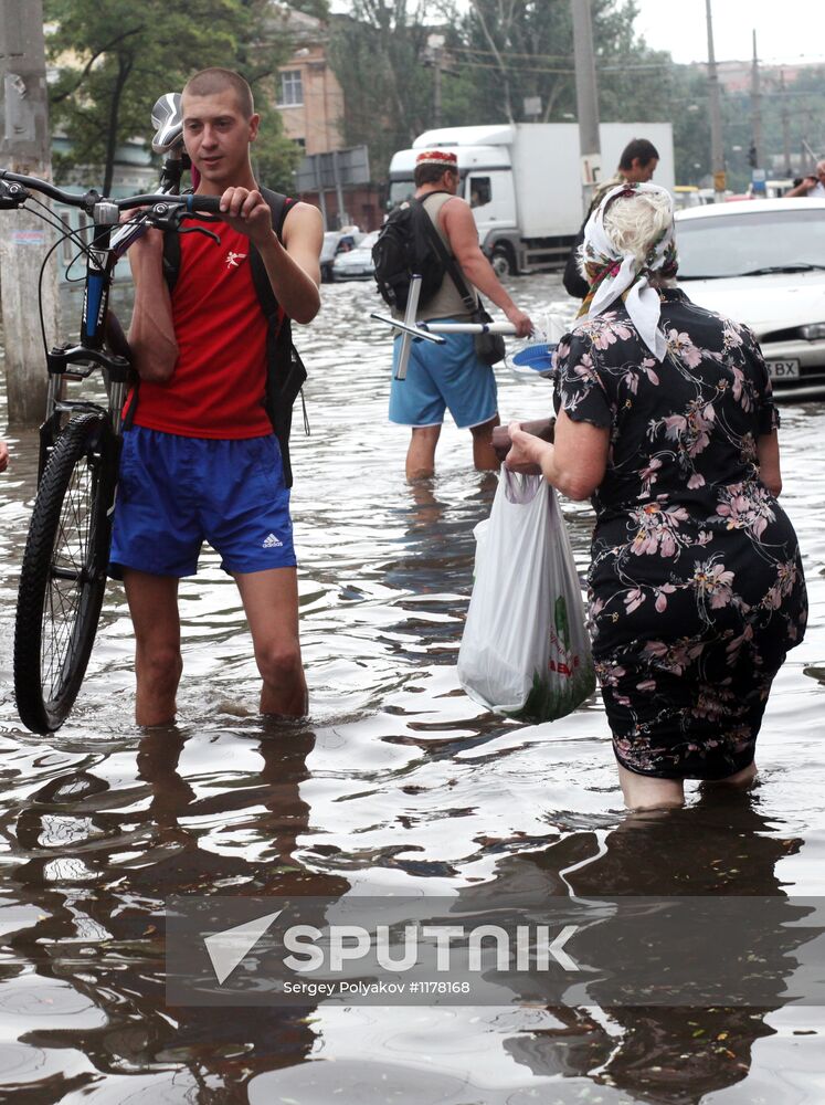 Odessa hit by rainstorm