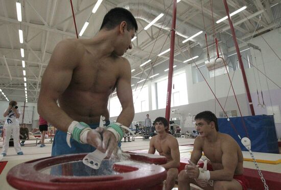 Training session by Russian Olympic gymnastics team
