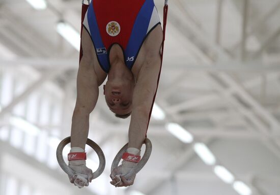 Training session by Russian Olympic gymnastics team