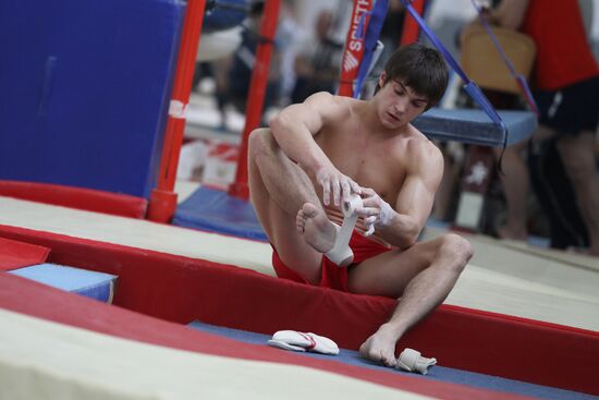 Training session by Russian Olympic gymnastics team