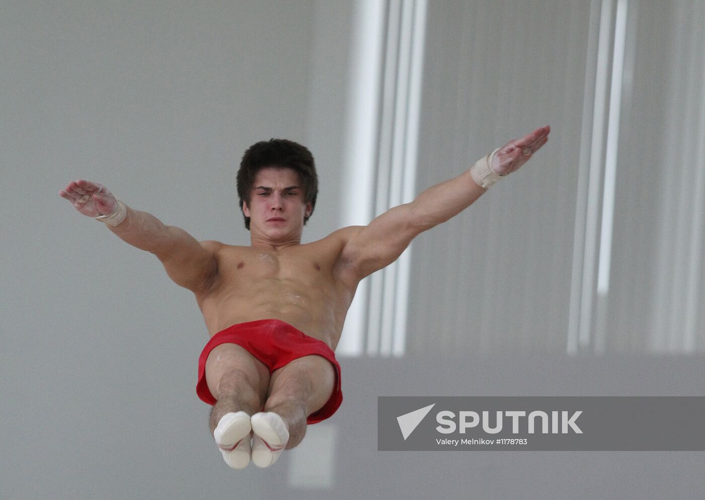 Training session by Russian Olympic gymnastics team