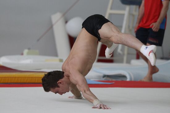 Training session by Russian Olympic gymnastics team