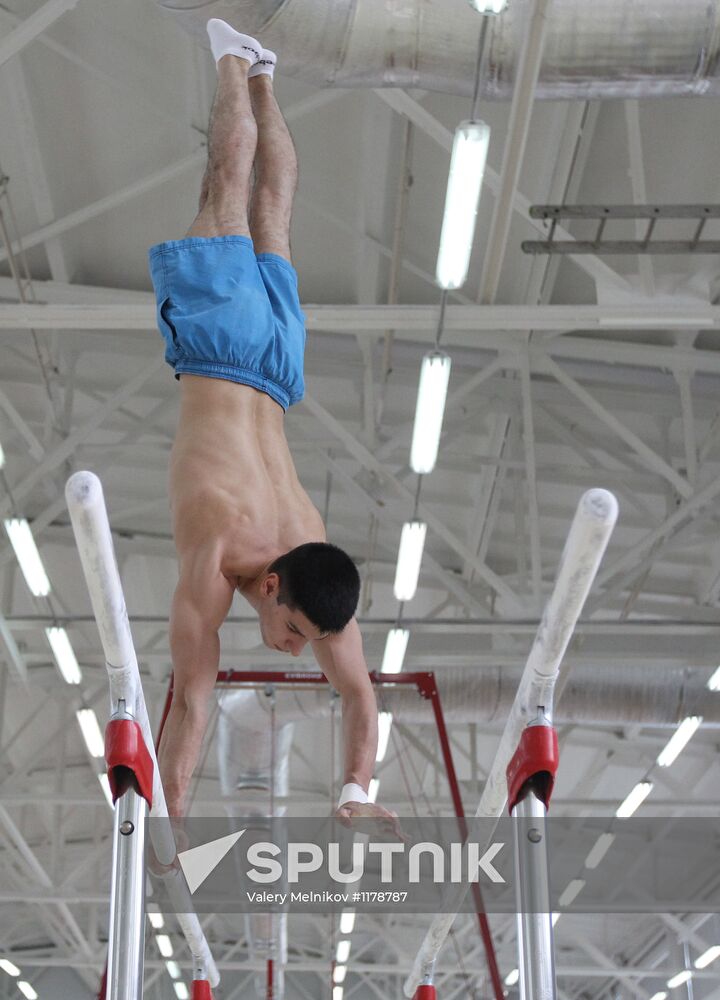 Training session by Russian Olympic gymnastics team