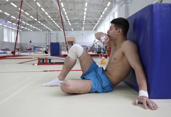 Training session by Russian Olympic gymnastics team