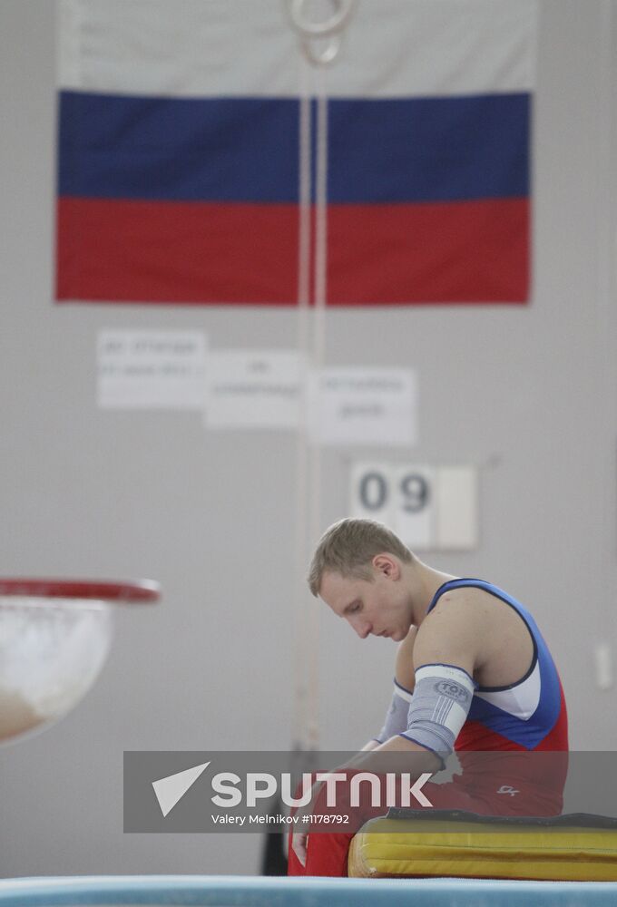 Training session by Russian Olympic gymnastics team