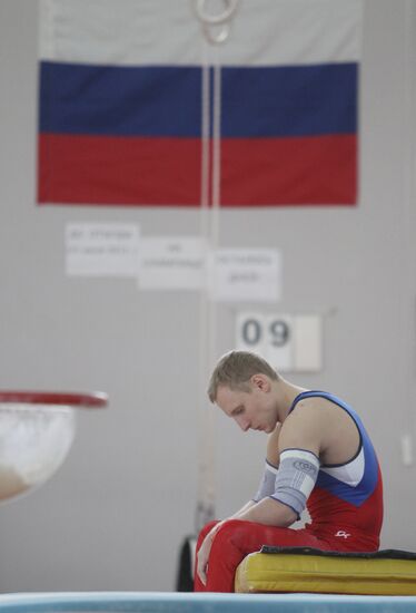 Training session by Russian Olympic gymnastics team