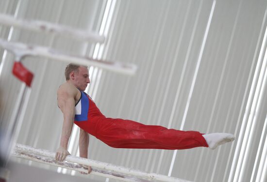 Training session by Russian Olympic gymnastics team