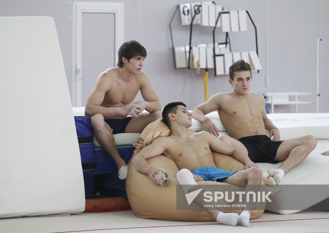 Training session by Russian Olympic gymnastics team