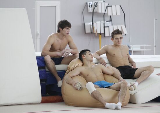 Training session by Russian Olympic gymnastics team