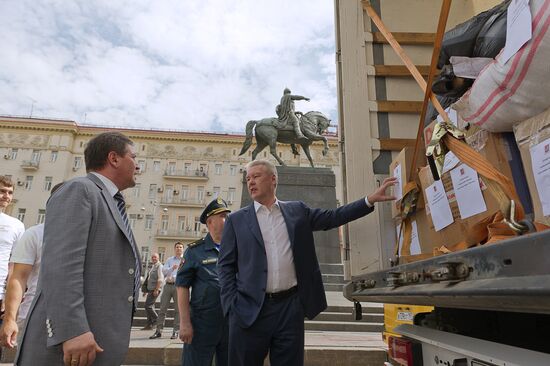 Dispatch of trucks with hymanitarian aid to Krasnodar Region