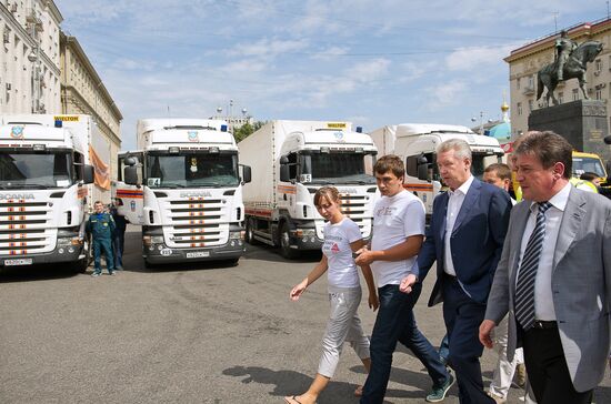 Dispatch of trucks with hymanitarian aid to Krasnodar Region
