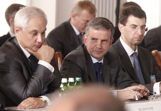 Andrei Belousov, Mikhail Zurabov and Igor Schegolev