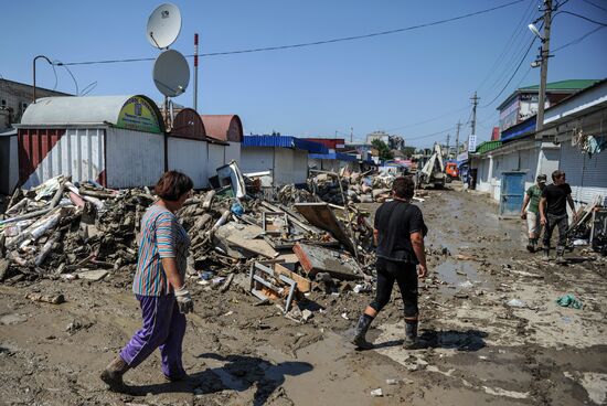Aftermath of flood in Krasnodar Territory