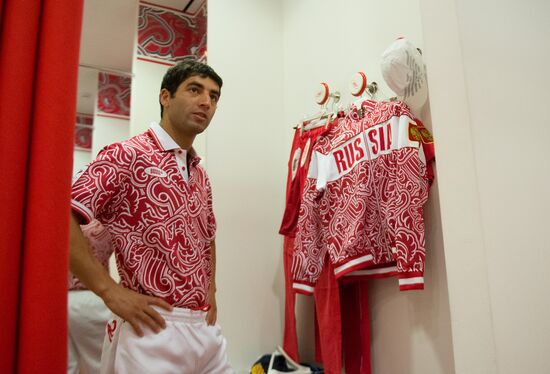 Russian Olympic teams members at Bosco Sport outfit center