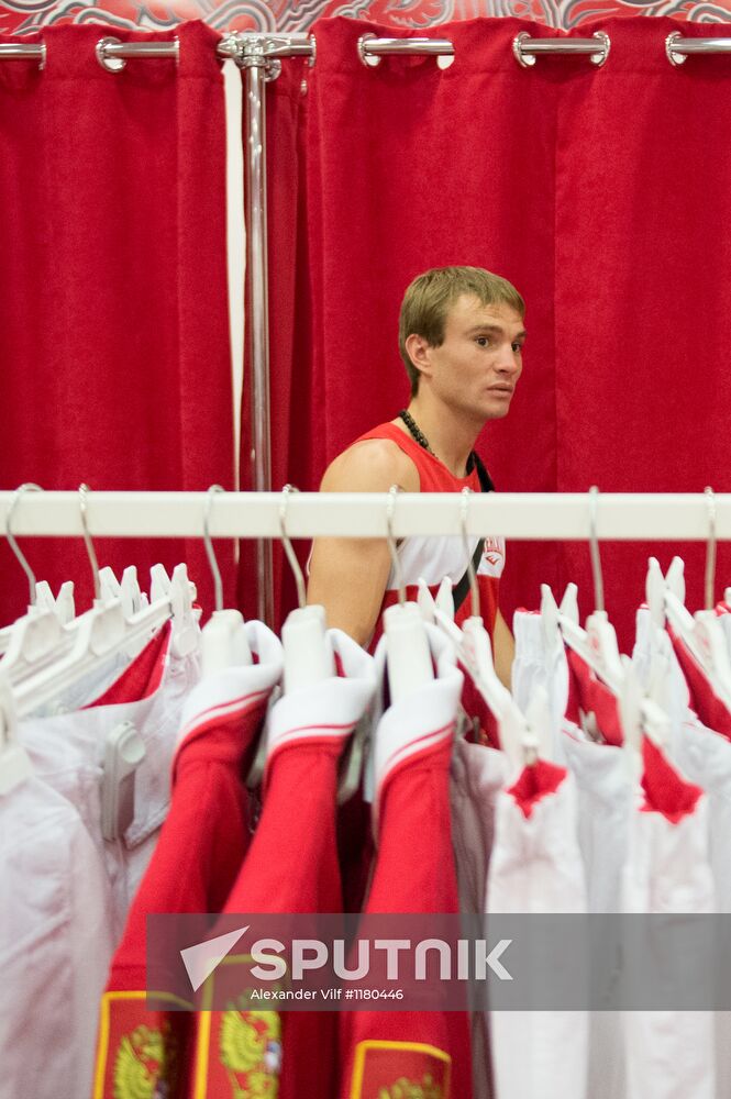 Russian Olympic teams members at Bosco Sport outfit center