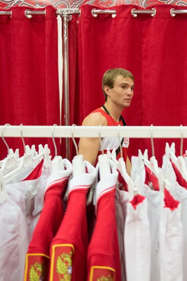 Russian Olympic teams members at Bosco Sport outfit center