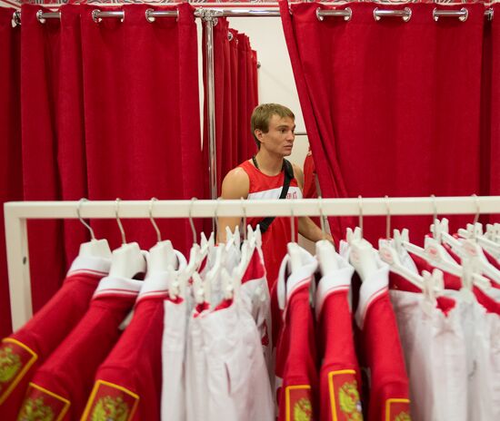 Russian Olympic teams members at Bosco Sport outfit center