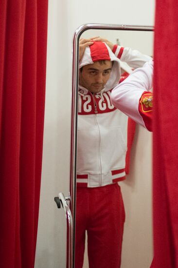 Russian Olympic teams members at Bosco Sport outfit center