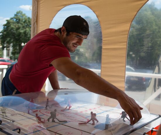 Russian Olympic teams members at Bosco Sport outfit center