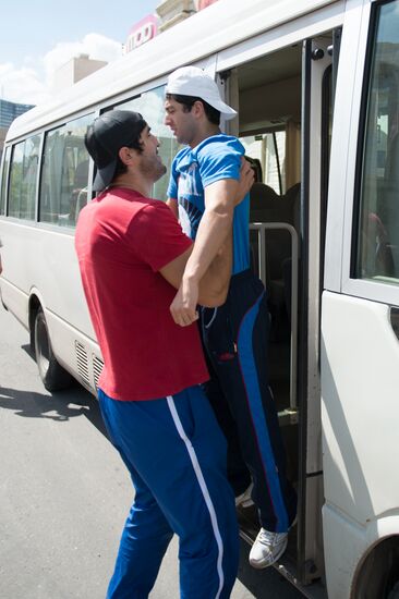Russian Olympic teams members at Bosco Sport outfit center
