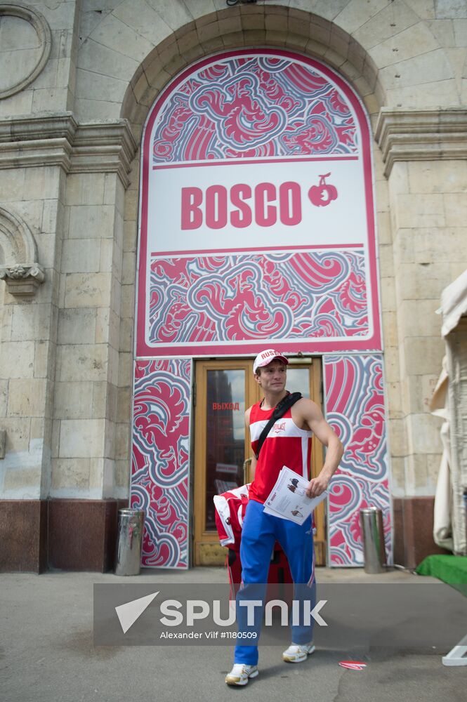 Russian Olympic teams members at Bosco Sport outfit center