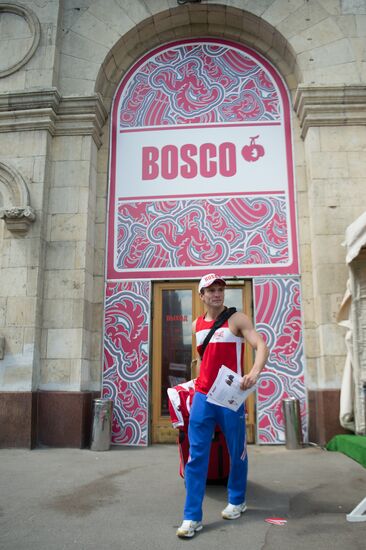 Russian Olympic teams members at Bosco Sport outfit center