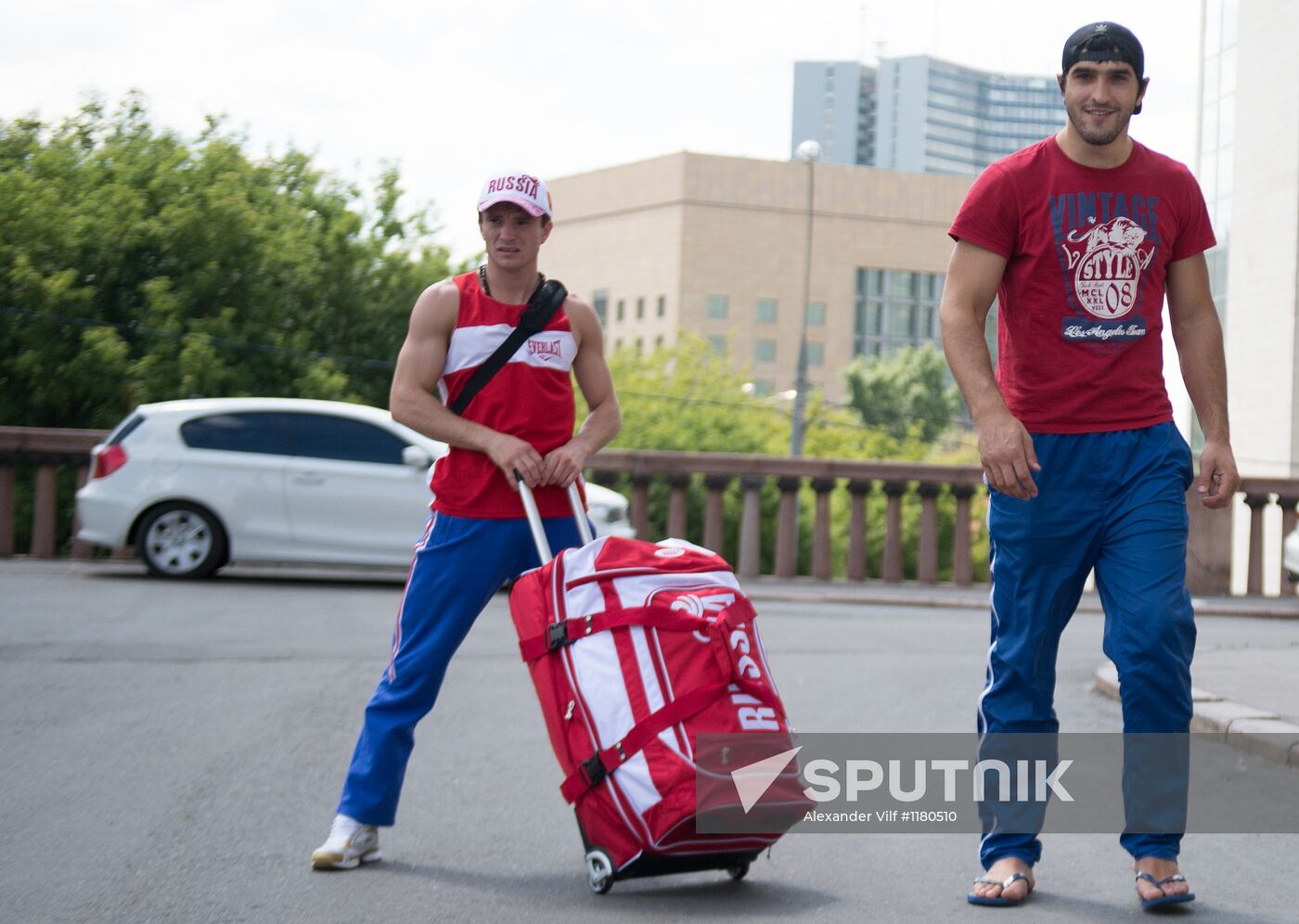 Russian Olympic teams members at Bosco Sport outfit center