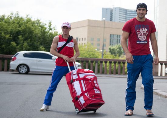 Russian Olympic teams members at Bosco Sport outfit center