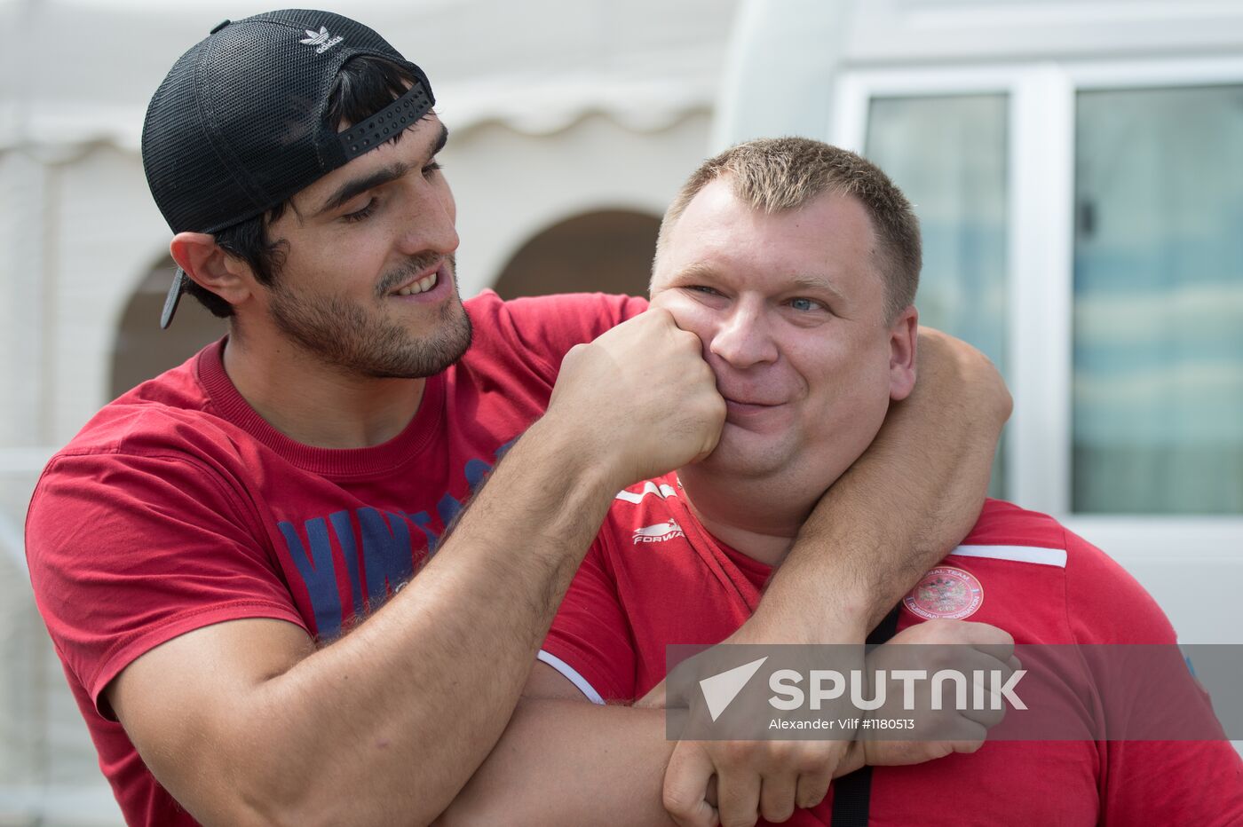 Russian Olympic teams members at Bosco Sport outfit center