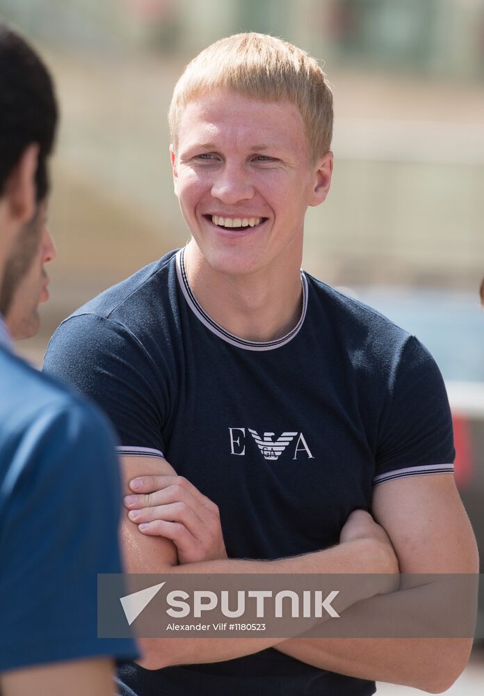 Russian Olympic teams members at Bosco Sport outfit center
