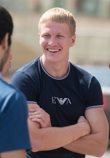 Russian Olympic teams members at Bosco Sport outfit center