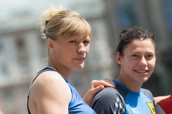 Russian Olympic teams members at Bosco Sport outfit center