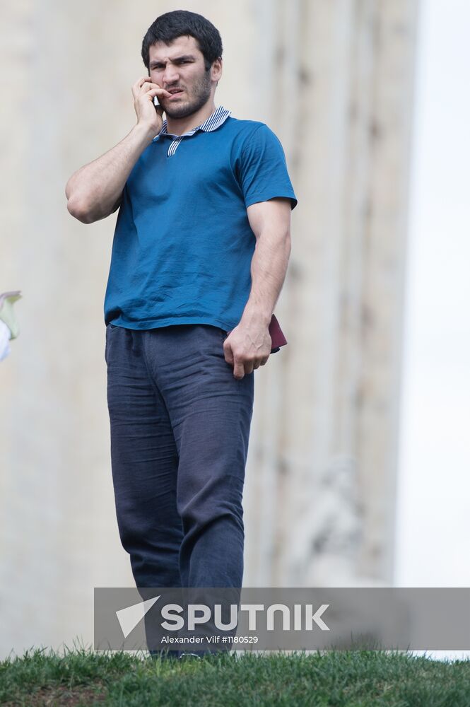 Russian Olympic teams members at Bosco Sport outfit center