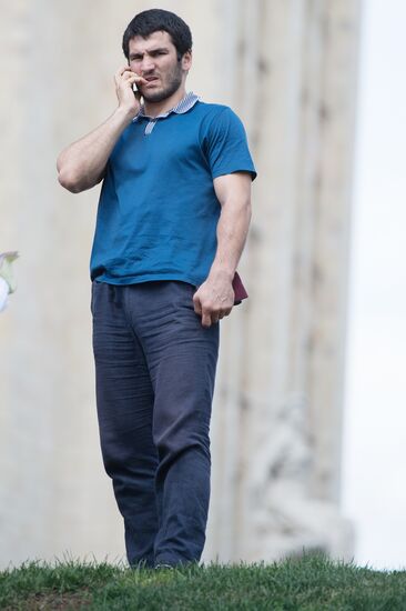 Russian Olympic teams members at Bosco Sport outfit center