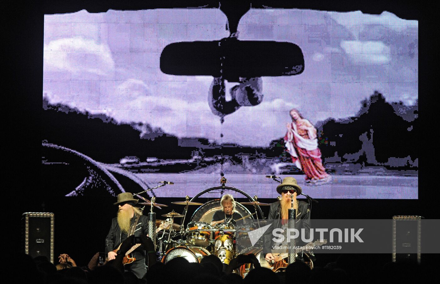 ZZ Top rock band performs in Moscow