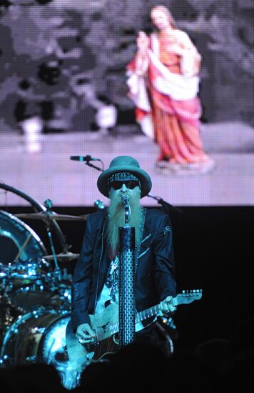 ZZ Top rock band performs in Moscow