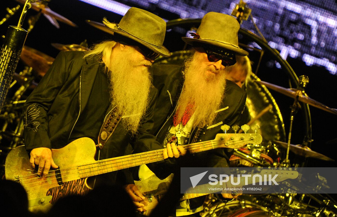 ZZ Top rock band performs in Moscow