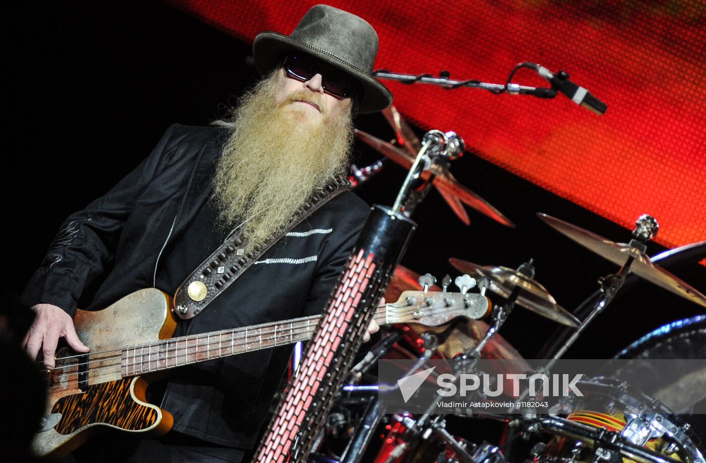 ZZ Top rock band performs in Moscow