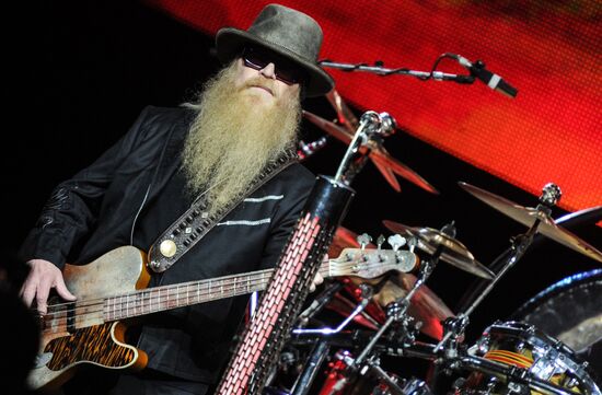 ZZ Top rock band performs in Moscow