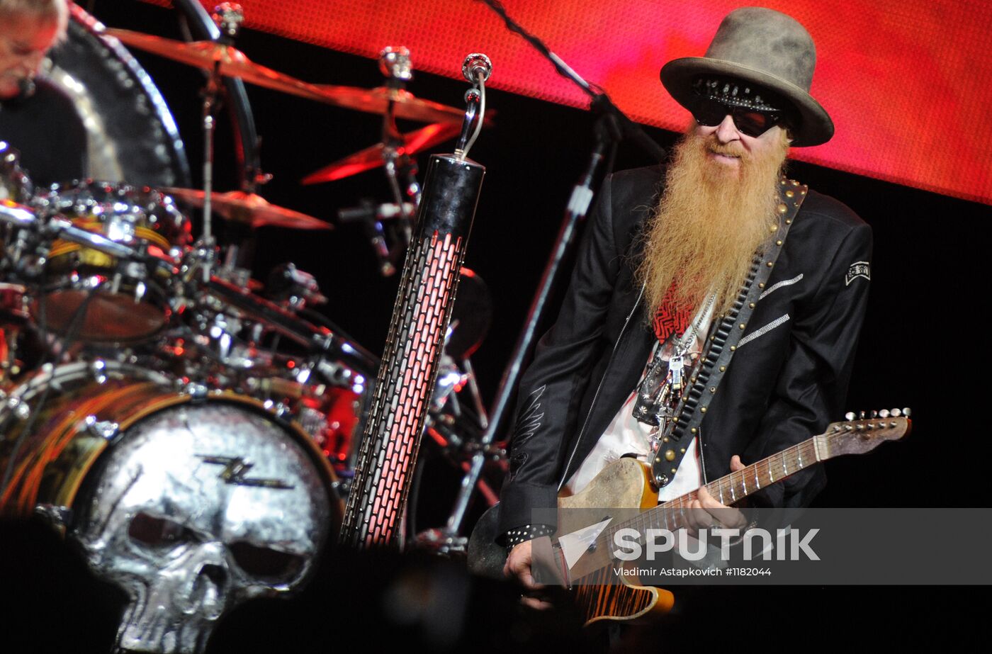 ZZ Top rock band performs in Moscow