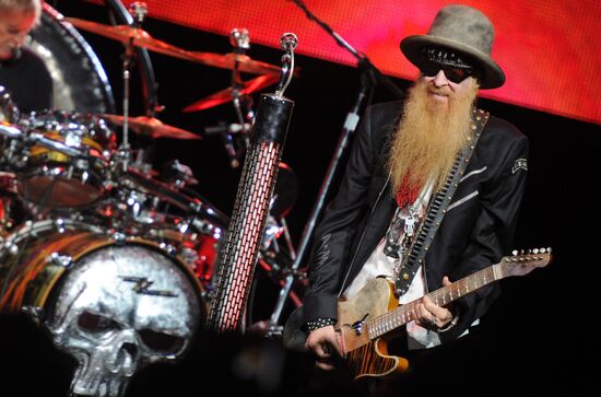 ZZ Top rock band performs in Moscow