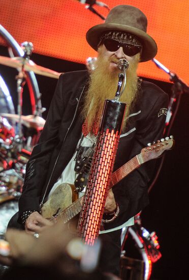 ZZ Top rock band performs in Moscow