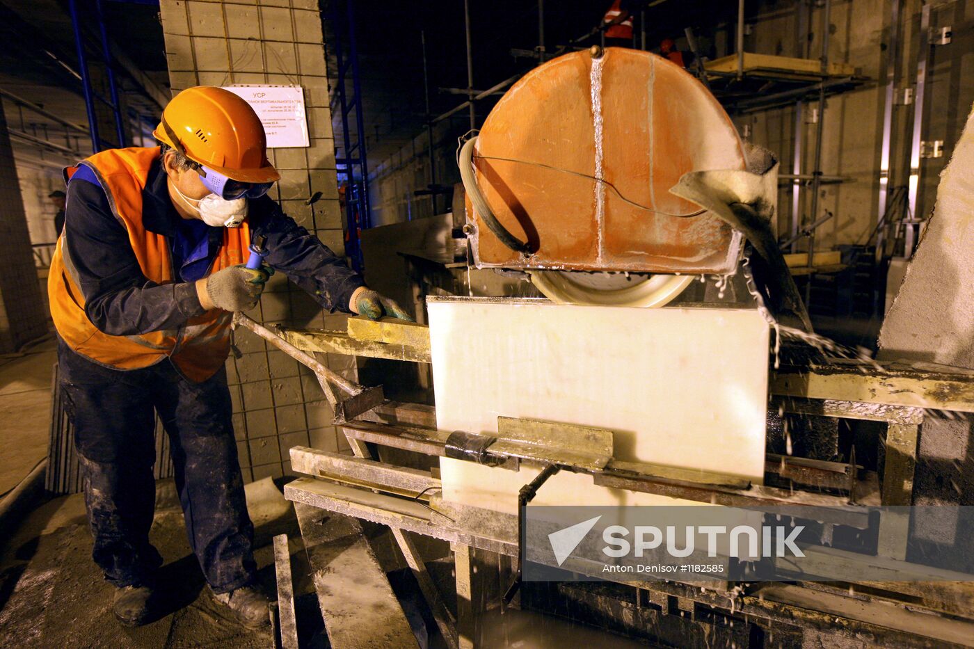 Pyatnitskoye Shosse metro station under construction in Moscow